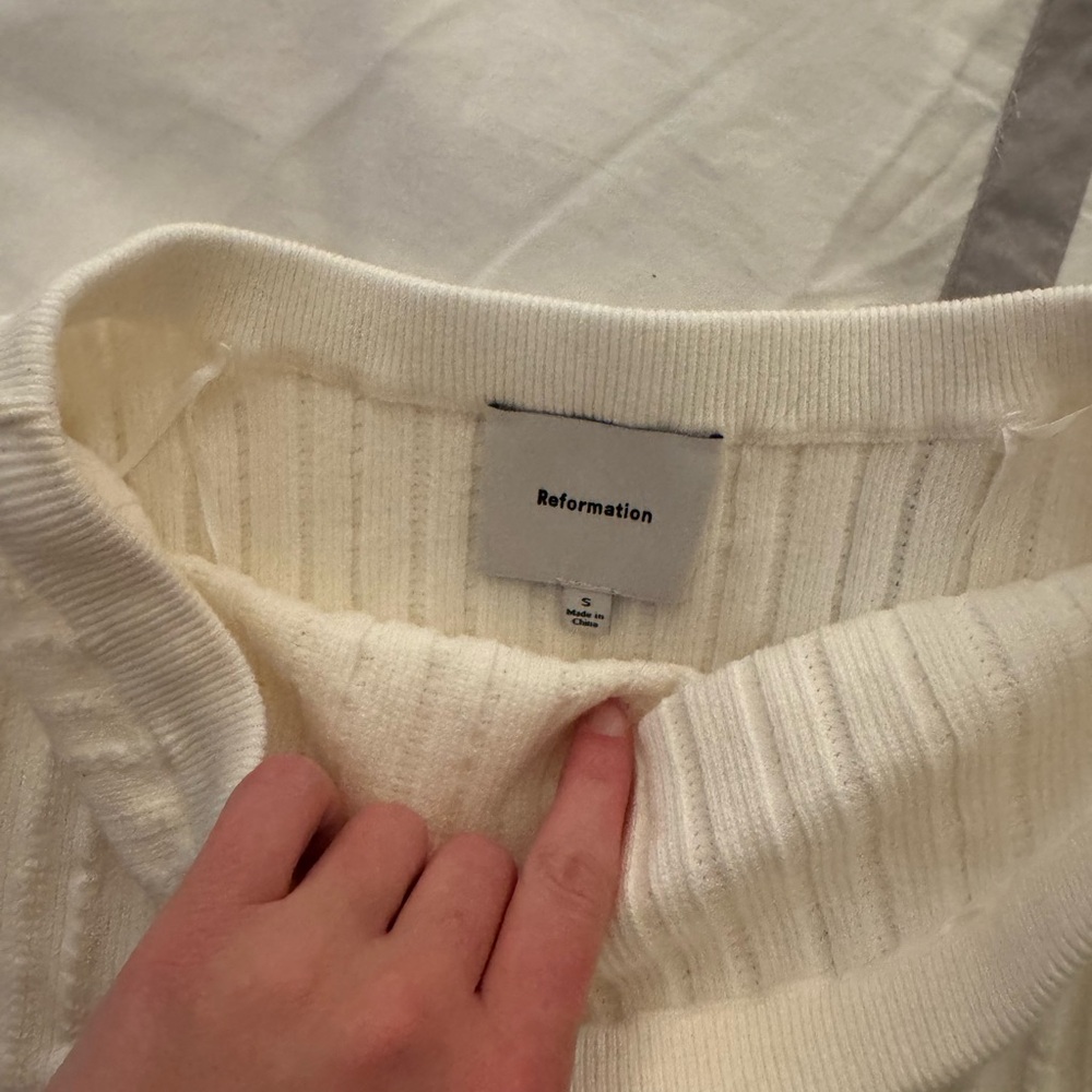 Reformation Off-White Ribbed Knit Top - Picture 3 of 3